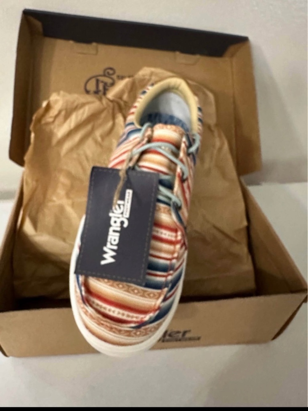 Wrangler Multicolor Striped Canvas Sneaker with Blue Accents - Picture 3 of 3